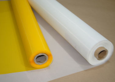ผ้าตาข่ายโพลีเอสเตอร์สีขาว / เหลืองโบลต์ 120 สำหรับการพิมพ์แก้ว 158 ไมครอน