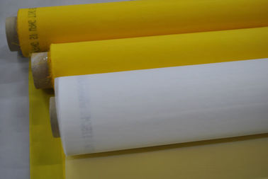 77T 100% โพลีเอสเตอร์ตาข่ายการพิมพ์หน้าจอสำหรับการพิมพ์เซรามิกด้วยสีเหลือง