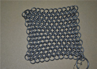 ราคาดี 7 * 7 นิ้วสแตนเลสลวดตาข่ายเครื่องฟอก / Chainmail เหล็กหล่อทำความสะอาด ออนไลน์