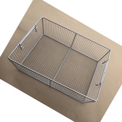 ราคาดี 304 Stainless Steel Woven Mesh Basket Industrial Workshop Cleaning Storage Metal Wire Mesh Basket ออนไลน์