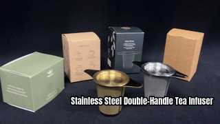 ที่กรองชาแบบกรองชาแบบด้ามจับคู่สแตนเลส