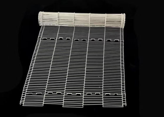 316 ลวดตาข่ายสายพานลำเลียงช็อกโกแลต Enrobe ใช้ Flat Flex
