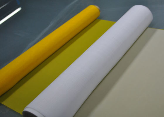 ตาข่ายหน้าจอโพลีเอสเตอร์ 61T สีขาว / เหลืองสำหรับการพิมพ์แผงวงจรพิมพ์