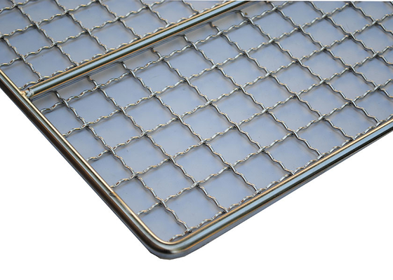 ขนาดที่กําหนดเอง บาร์บีคิว สาย Mesh baking tray สแตนเลส 304 สี่เหลี่ยม สําหรับเตาอบ