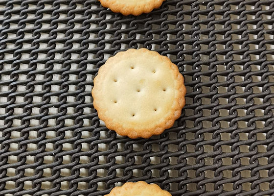 ความต้านทานความร้อน เหล็กคาร์บอน ultrathin Flat Rolled Wire Mesh Baking Conveyor Belt สําหรับเบสกิตอาหาร baking