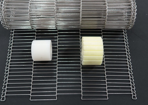 สแตนเลส Wire Mesh Ladder Flat Conveyor Belt สําหรับขนส่งช็อคโกแลตไข่