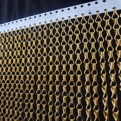 สีที่กําหนดเอง อลูมิเนียมตกแต่ง Double Hook Fly Screen Mesh Curtain สําหรับการแบ่งพื้นที่