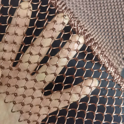อลูมิเนียมทองโลหะโซ่ Mesh ผ้าม่านเพดานสําหรับห้องแบ่ง