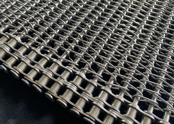 ราคาดี โลหะเหล็กไร้สแตนเลส 304 Mesh Chain Conveyor Belt With Rod ออนไลน์