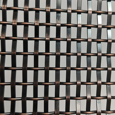 ราคาดี เครื่องประดับ Antique Brass Copper Plated Stainless Steel Crimped Flat Wire Mesh Grilles Interior สําหรับอาคาร หน้าผนังส่วนแยก ออนไลน์