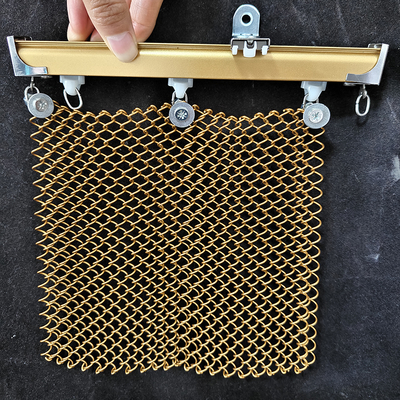 Gold Flexible Aluminium Metal Chain Link Cpol Drapery Decorative Wire Mesh Curain