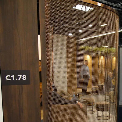 ราคาดี ขนาดที่กำหนดเองสีทองโลหะตกแต่งสแตนเลสแหวนผ้าม่านตาข่ายผ้า ออนไลน์