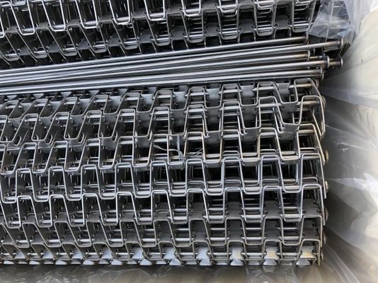 304/316 SS สายพานลำเลียงลวดแบน / สายพานลำเลียงโซ่ 0.5 มม. - 3 มม. ความหนา