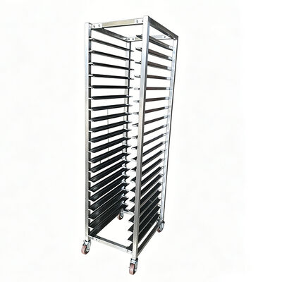 ห้องครัวโลหะพาณิชย์ Pizza Oven Shelf โดนัท การแห้งสองครั้ง สแตนเลส เบเกอรี่ รถขนส่งขนมปัง