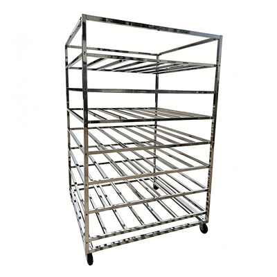 การแห้งอาหารมืออาชีพภาระหนัก ชั้นเดียว โดนัทเย็นเตาอบปังปัง Bakery Trolley Cart สแตนเลส