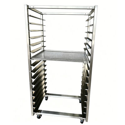 อุปกรณ์ทําขนมจากสแตนเลส Bun Pan ขนมปัง Cooling Half Tray Trolley Cart Screen Printing การแห้งทําขนม รถขนมพาณิชย์