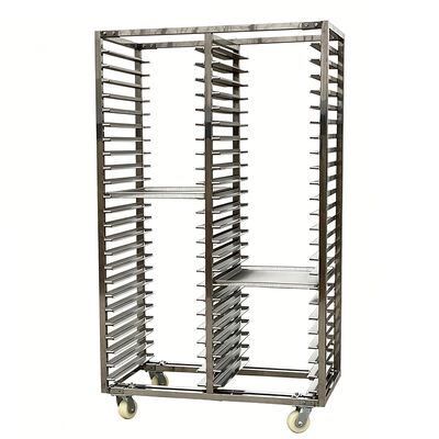 อุตสาหกรรม โปรเฟชั่นเบเกอรี่ ขนมปัง Rolling Cooling Rotary Oven เหล็กไร้สแตนเลสหลายชั้น Pan Bun Tray รากรถคัน