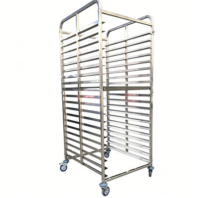 ราคาดี ห้องครัว 600 x 400 มม โลหะ สแตนเลส 15 20 ชั้น 40 BreadTray อลูมิเนียมเตาอบเตี๋ยว Rack รถขนของขนมพาณิชย์ที่มีล้อ ออนไลน์