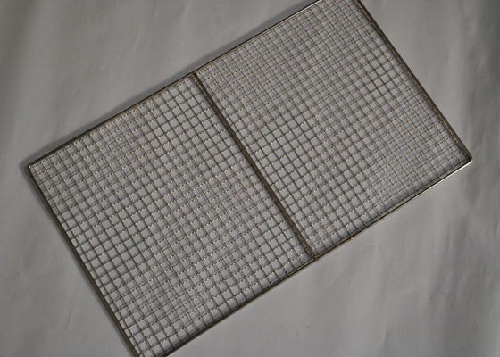 สแตนเลสสตีล 304 Crimped ตาข่ายบาร์บีคิว Grills แผง / ถาด