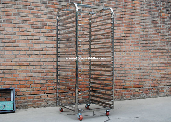 201 Grade FDA 1.5mm Stainless Steel Rack Trolley สำหรับเตาอบแบบหมุน