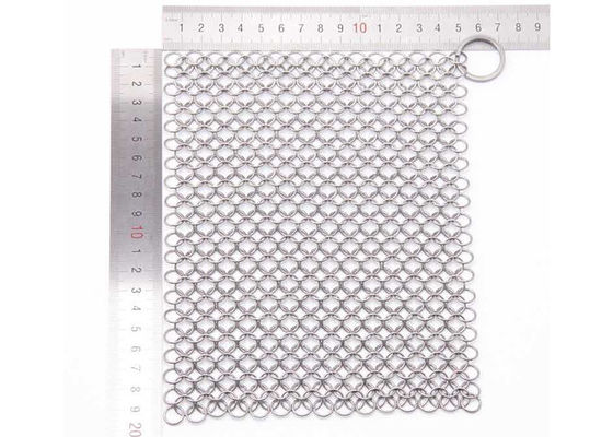 ราคาดี อาหารเกรด 4 '' 5 '' 6 '' 7 '' 8 '' สแตนเลสสตีล Chainmail Scrubber สำหรับเหล็กหล่อ ออนไลน์