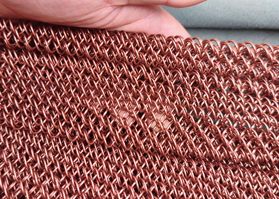 ผลิตอลูมิเนียมโลหะ Cascade Coil Drapery ม่านตาข่าย