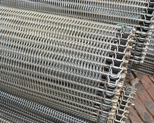 ตู้แช่แข็งแบบเกลียว FDA Chain Link Conveyor Belt